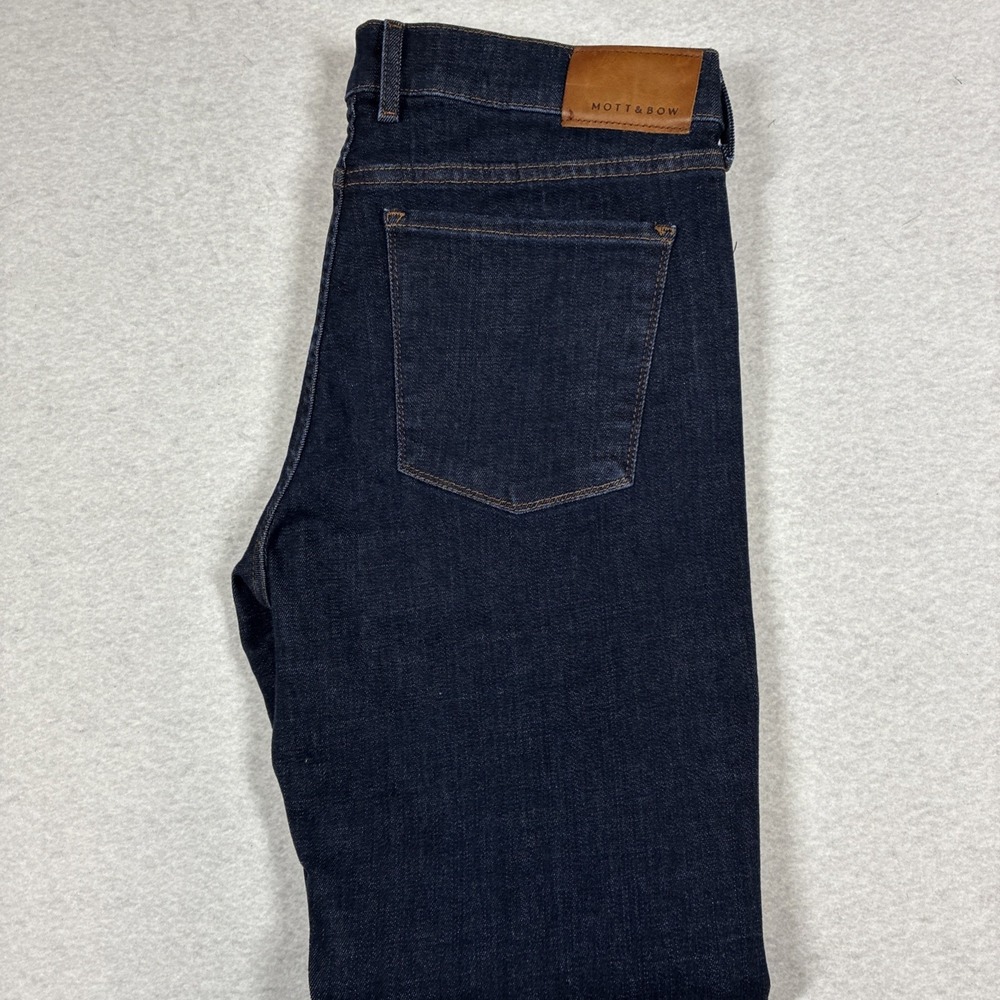 Mott & Bow Slim Wooston Jeans Mens 35x34 Blue Dark Slim Straight Stretch Denim